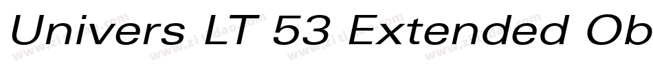 Univers LT 53 Extended Oblique字体转换